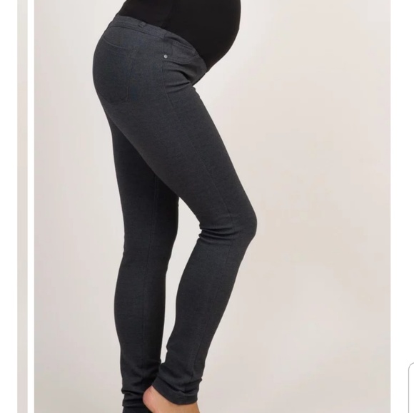 Gray maternity jeggings - Picture 2 of 7